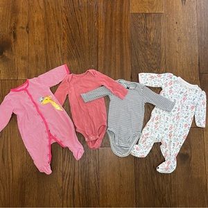 4-Piece 6m Girl Long Sleeve Bodysuit Bundle